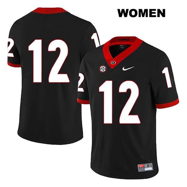 Georgia Bulldogs Women's Tommy Bush #12 NCAA No Name Legend Authentic Black Nike Stitched College Football Jersey LWZ1756UE